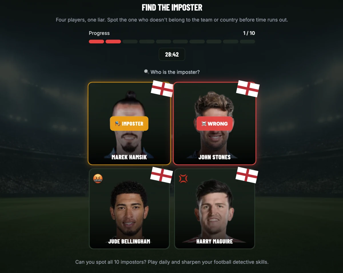 Correct guess feedback